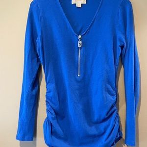 Michael Kors Royal Blue Top with Zipper Detail